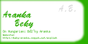 aranka beky business card